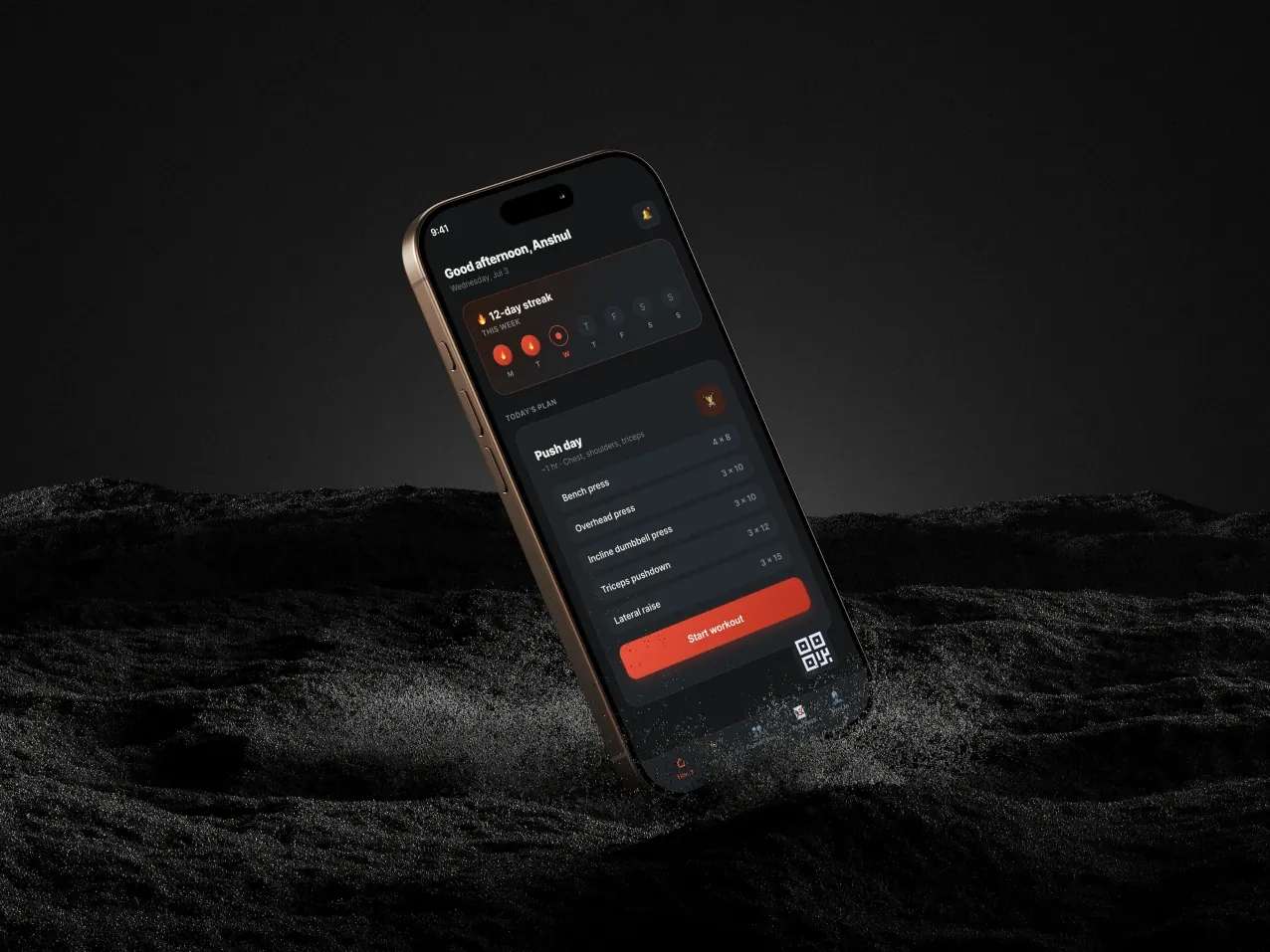 Forge fitness app case study shown on an iPhone mockup